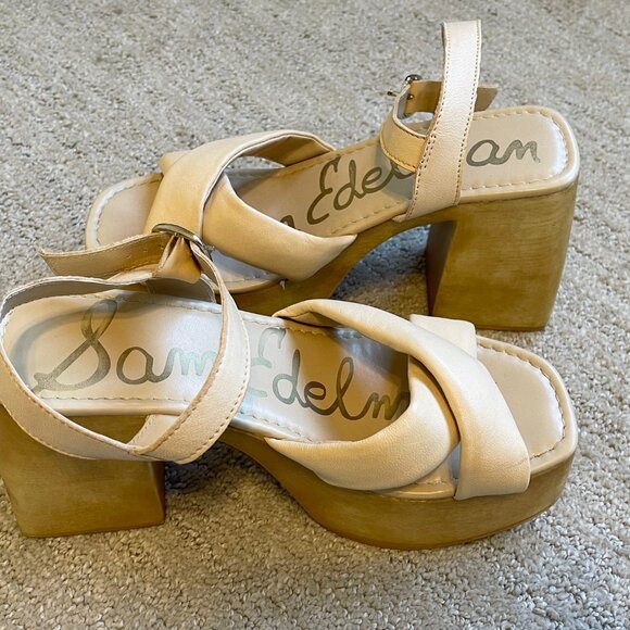 Sam Edelman $150 Platform Sandals *LIKE NEW* Leather Straps - Picture 1 of 6